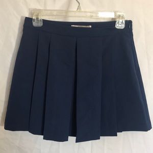 Navy pleated skirt
